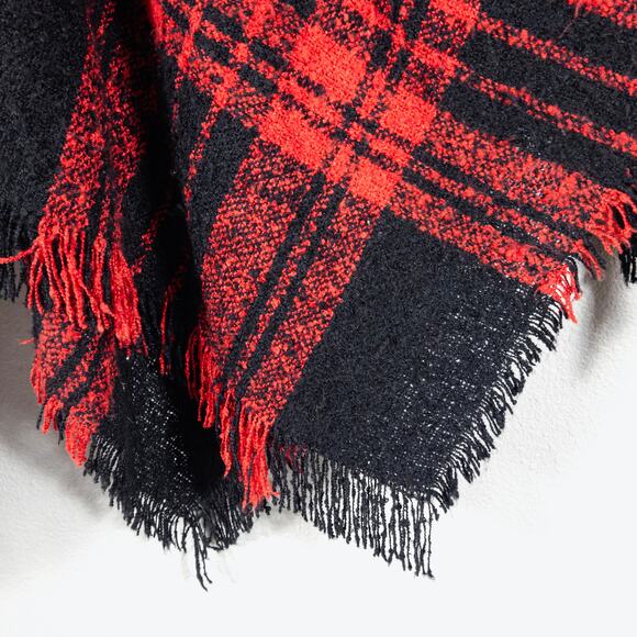 Steve Madden Women’s Poncho Western Cowboycore Plaid Fringe Festival Vibe OS - Picture 7 of 9